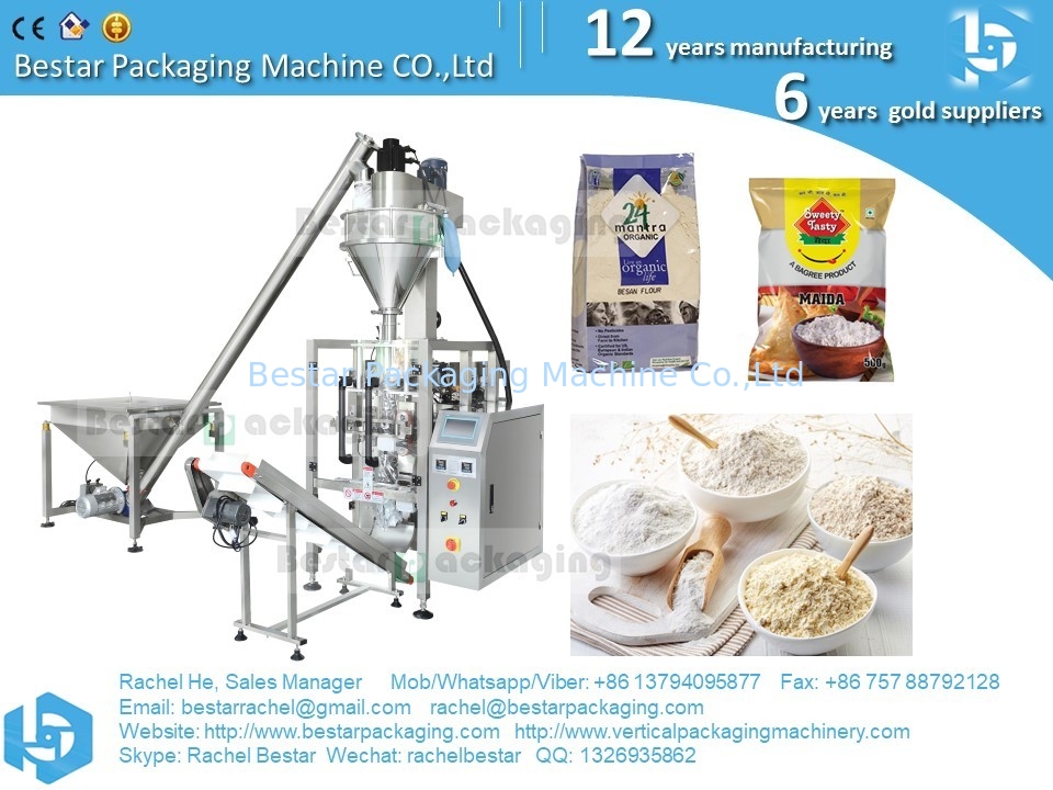 How to pack bread flour in plastic bag by machine automatically