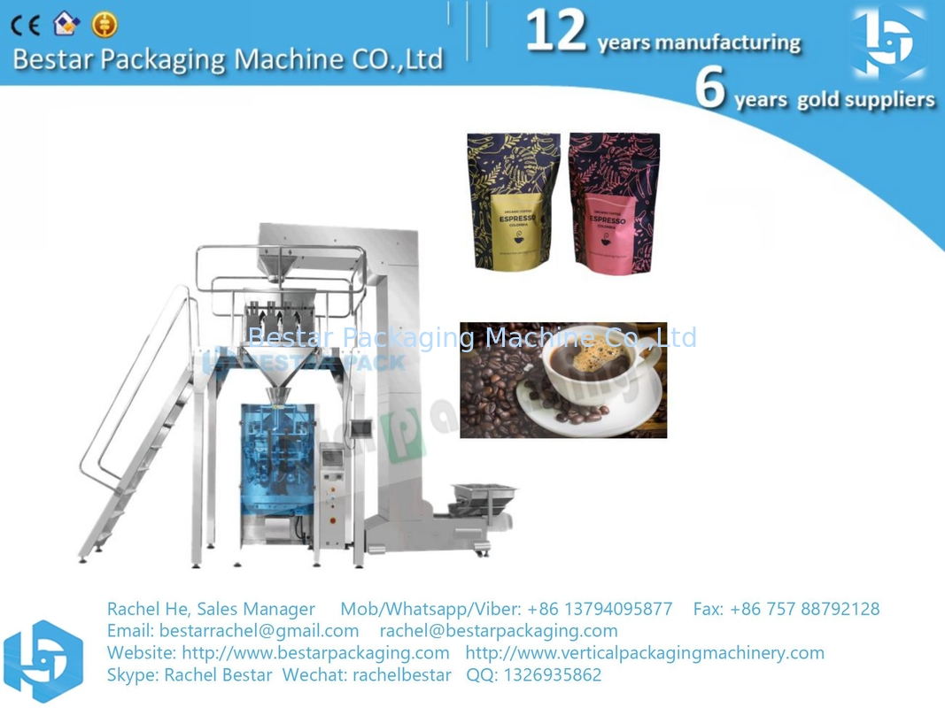 Automatic nature coffee bean packing machine for 500g, 1kg, 2kg