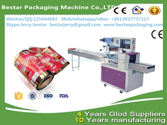 Custom design plastic roll soft pvc film for ice cream packaging with bestar pillow packaging machine BST250