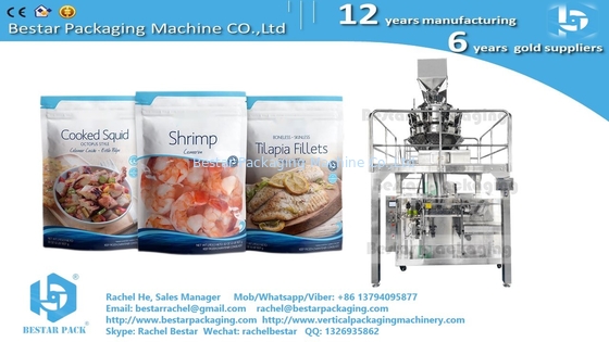 Doypack machine for zipper bag packing frozen fish 250g