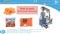 How to pack sliced carrots salad pouch [Bestar] packing machine with dimple surface weigher