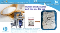 How to pack 30 small bags white sugar into a big pouch