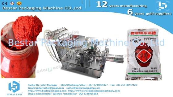 Mashed potato very viscous products flat pouch packaging machine with Bestar DIY screw pump