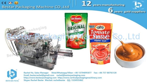 Mashed potato flat pouch doypack packaging machine with Bestar DIY pump