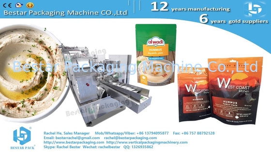 Mashed potato very viscous products flat pouch packaging machine with Bestar DIY screw pump