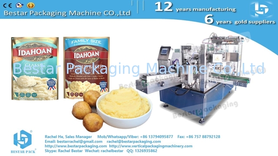 Mashed potato flat pouch doypack packaging machine with Bestar DIY pump