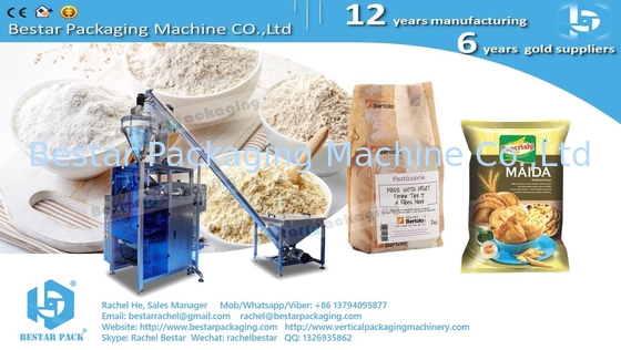 Wheat flour 1kg gusset bag packaging machine with printing and labeling BSTV-450DZ