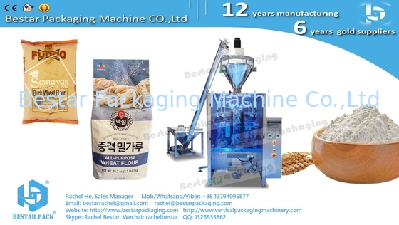 Wheat flour 1kg gusset bag packaging machine with printing and labeling BSTV-450DZ