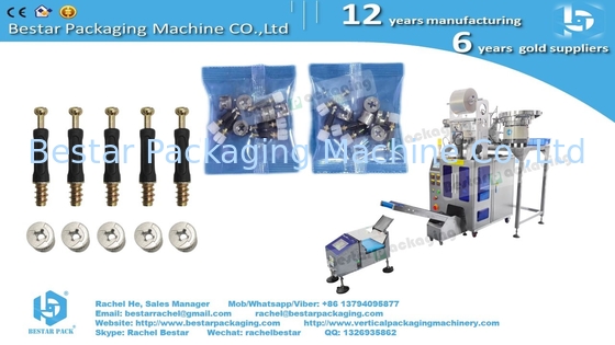 Furniture hardware packing machine with 5 counting vibrators and manual feeding