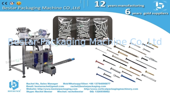 Furniture hardware packing machine with 5 counting vibrators and manual feeding