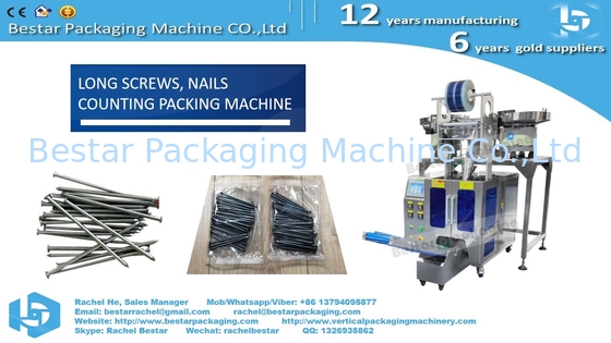 Screws and dowels counting packaging machine with three vibrations