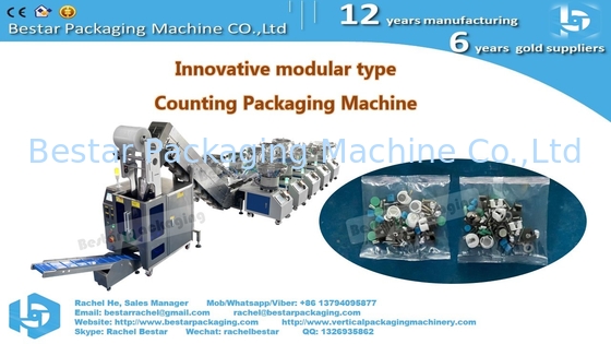 Hardware packing machine with 23 counting bowls customized with glue surface