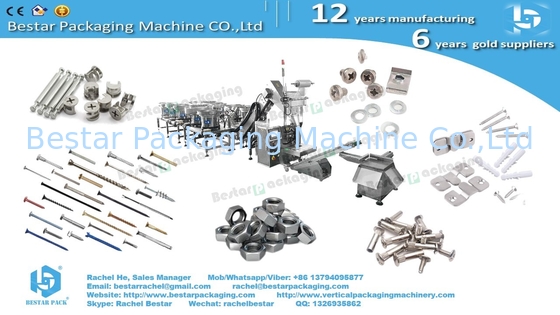 Hardware packing machine with 23 counting bowls customized with glue surface