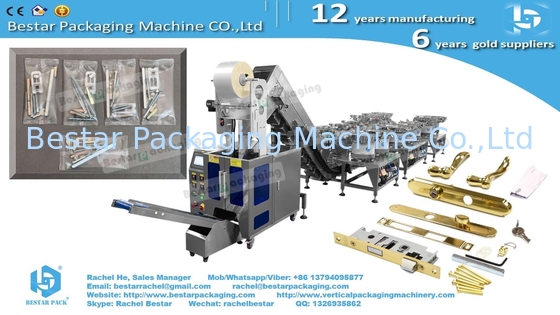 Hardware packing machine with 23 counting bowls customized with glue surface