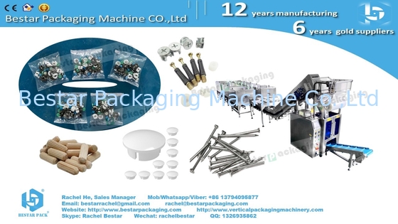 Hardware packing machine with 23 counting bowls customized with glue surface