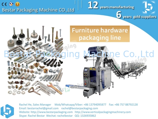Hardware packing machine with 23 counting bowls customized with glue surface