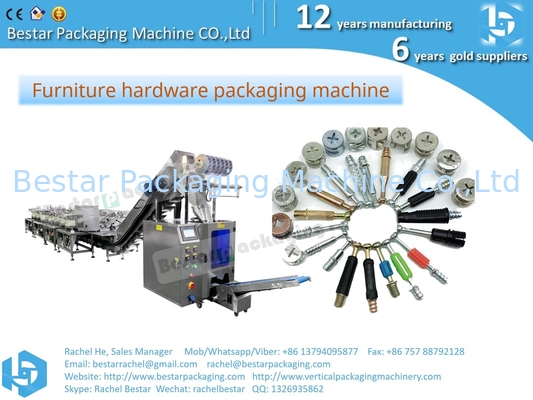 Hardware packing machine with 23 counting bowls customized with glue surface