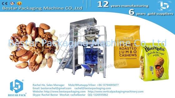 Automatic granules pouch packaging machine with 14 heads weigher teflon treatment BSTV-450AZ