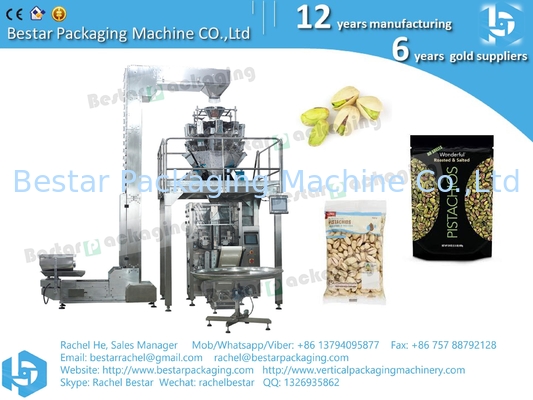 Automatic granules pouch packaging machine with 14 heads weigher teflon treatment BSTV-450AZ