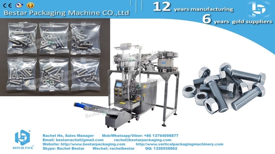 Automatic packing machine with three counting vibrators for plastic hook packaging