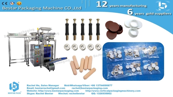 Automatic packing machine with three counting vibrators for plastic hook packaging