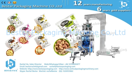 Popped corn chip packing machine with inflation and euro hole punching BSTV-450AZ