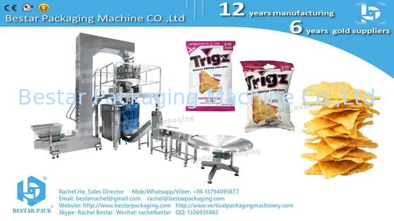 Corn chips snack automatic weighing packing machine with vertical metal detector BSTV-450AZ