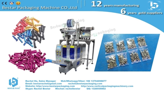 Bicycle spoke nipples packing machine with 4pcs automatic counting bowls