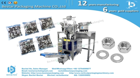 Bicycle spoke nipples packing machine with 4pcs automatic counting bowls