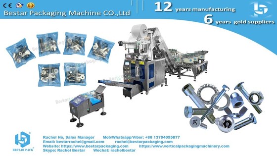 Hardware mixing packaging machine with 6 counting bowls with special coating