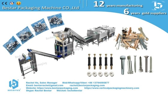 Furniture fittings hardware counting mixing packing machine with 12 vibrations and noise enclosure