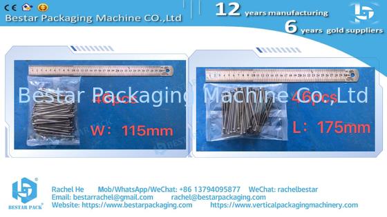 Long screw automatic alignement packaging machine with two counting bowls