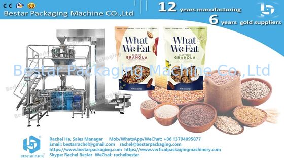 8-Station Pre-Made Pouch Doypack Machine for 500-1000g Grains