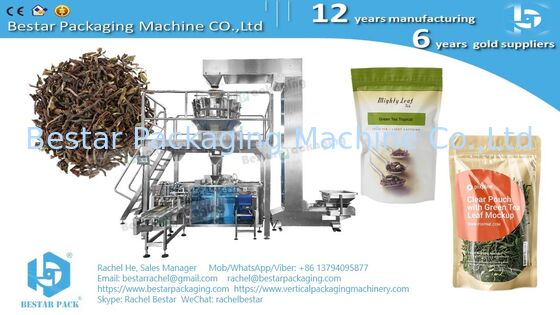 Tea leaf zipper bag automatic weighing packaging machine