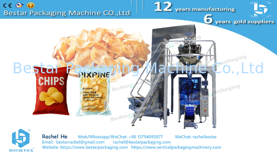Crispy chips packaging machine with 10-head weigher BSTV-350AZ