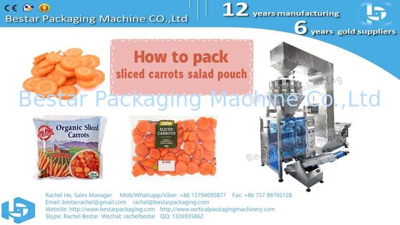 BSTV-350AZ All‑in‑One Type Packing Machine with 14-head Weigher for Sticky Cucumber Slices