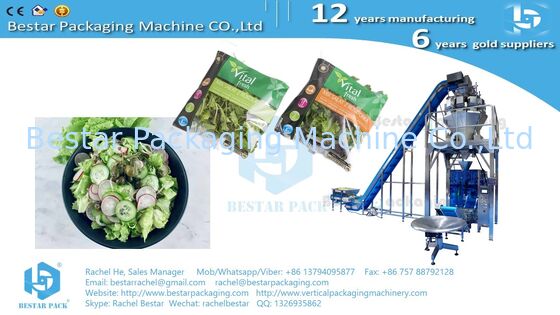 BSTV-350AZ All‑in‑One Type Packing Machine with 14-head Weigher for Sticky Cucumber Slices