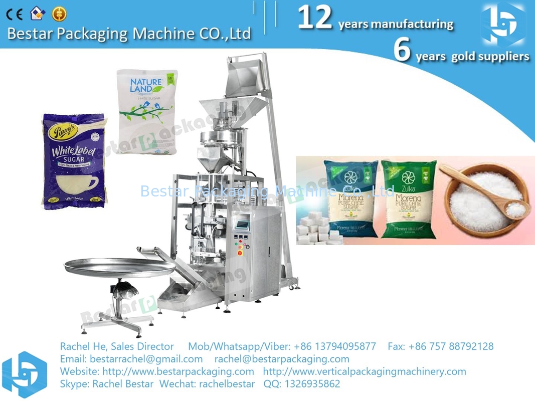 Automatic sugar pouch weighing and packaging machine