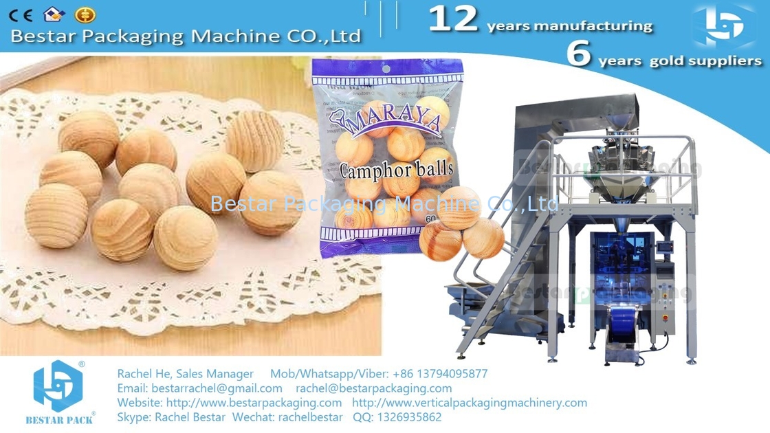 How to pack Camphor wood balls [Bestar] automatic weighing packaging machine BSTV-450AZ