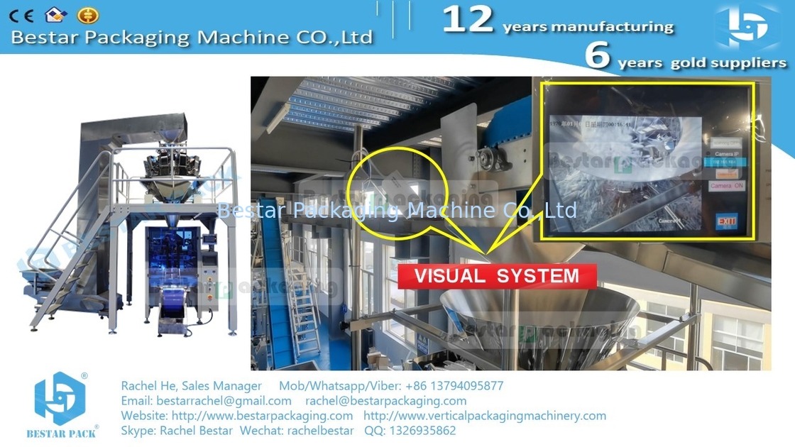 Automatic packing machine making plastic pouch customized weighing function with visual system BSTV-750AZ