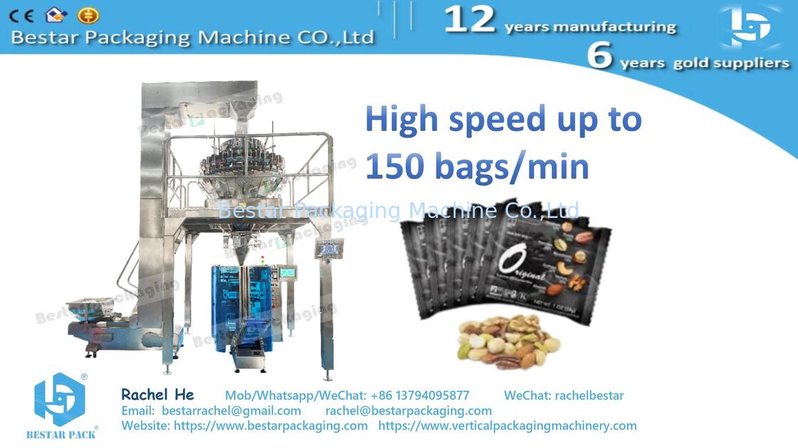 High Speed Packing Machine with 32-Head 4-Lane Weigher 150 Bags per Min BSTV-450AZ