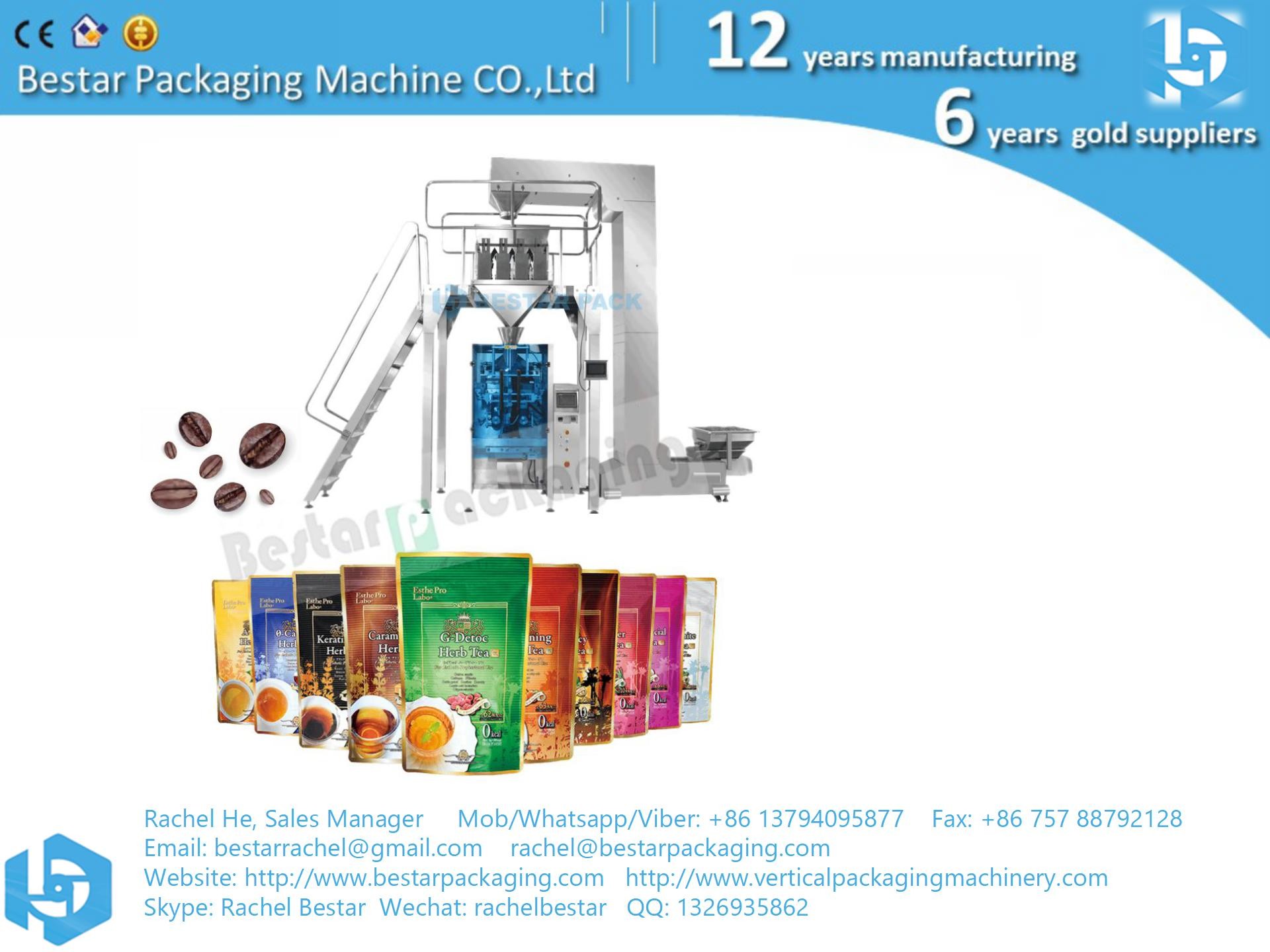 2020 New design whole bean coffee packaging machine PE roll film