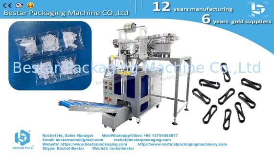 Automatic packing machine with three counting vibrators for plastic hook packaging