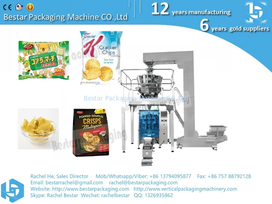 Multi-heads electronic weigher packing machine for granule food biscuit